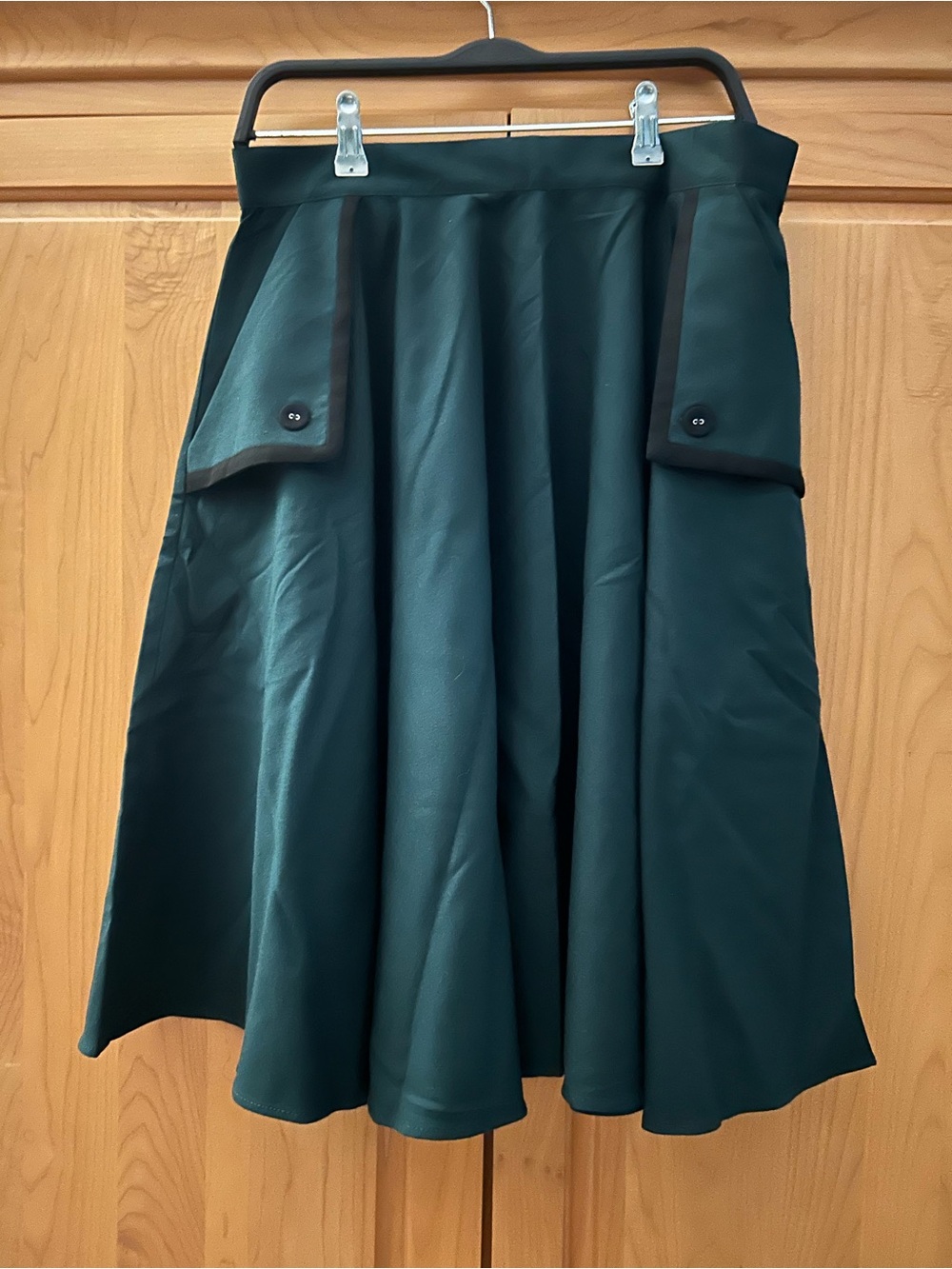 Hell Bunny NWT A-Line Dark Green Pocket Skirt size L